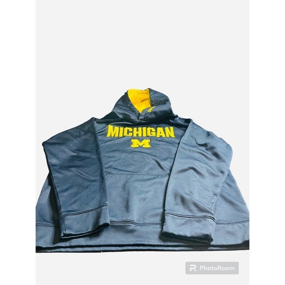 Vintage Blue Michigan Hoodie On Colosseum Tag - Picture 2 of 4